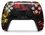 WraptorSkinz Skin Wrap compatible with the Sony PS5 DualSense Controller Twisted Garden Red and Yellow (CONTROLLER NOT INCLUDED)