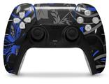 WraptorSkinz Skin Wrap compatible with the Sony PS5 DualSense Controller Twisted Garden Gray and Blue (CONTROLLER NOT INCLUDED)