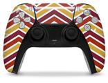 WraptorSkinz Skin Wrap compatible with the Sony PS5 DualSense Controller Zig Zag Yellow Burgundy Orange (CONTROLLER NOT INCLUDED)