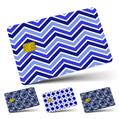 Vinyl Skin Decal Sticker Wrap 4 Pack Zig Zag Blues fits Credit - Debit Card with Small Chip