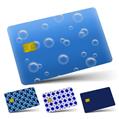 Vinyl Skin Decal Sticker Wrap 4 Pack Bubbles Blue fits Credit - Debit Card with Small Chip