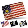 Vinyl Skin Decal Sticker Wrap 4 Pack Painted Faded and Cracked USA American Flag fits Credit - Debit Card with Small Chip