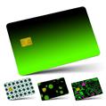 Vinyl Skin Decal Sticker Wrap 4 Pack Smooth Fades Green Black fits Credit - Debit Card with Small Chip