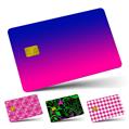 Vinyl Skin Decal Sticker Wrap 4 Pack Smooth Fades Hot Pink Blue fits Credit - Debit Card with Small Chip