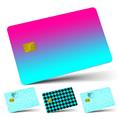 Vinyl Skin Decal Sticker Wrap 4 Pack Smooth Fades Neon Teal Hot Pink fits Credit - Debit Card with Small Chip