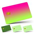 Vinyl Skin Decal Sticker Wrap 4 Pack Smooth Fades Neon Green Hot Pink fits Credit - Debit Card with Small Chip