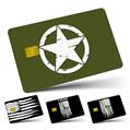 Vinyl Skin Decal Sticker Wrap 4 Pack Distressed Army Star fits Credit - Debit Card with Small Chip