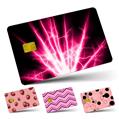 Vinyl Skin Decal Sticker Wrap 4 Pack Lightning Pink fits Credit - Debit Card with Small Chip