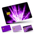 Vinyl Skin Decal Sticker Wrap 4 Pack Lightning Purple fit Credit - Debit Card with Small Chip