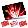 Vinyl Skin Decal Sticker Wrap 4 Pack Lightning Red fits Credit - Debit Card with Small Chip