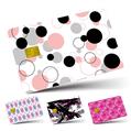Vinyl Skin Decal Sticker Wrap 4 Pack Lots of Dots Pink on White fits Credit - Debit Card with Small Chip