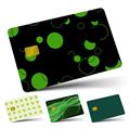 Vinyl Skin Decal Sticker Wrap 4 Pack Lots of Dots Green on Black fits Credit - Debit Card with Small Chip