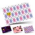 Vinyl Skin Decal Sticker Wrap 4 Pack Argyle Pink and Blue fits Credit - Debit Card with Small Chip