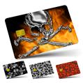 Vinyl Skin Decal Sticker Wrap 4 Pack Chrome Skull on Fire fits Credit - Debit Card with Small Chip