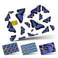 Vinyl Skin Decal Sticker Wrap 4 Pack Butterflies Blue fits Credit - Debit Card with Small Chip