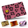 Vinyl Skin Decal Sticker Wrap 4 Pack Leopard Skin Pink fits Credit - Debit Card with Small Chip
