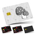 Vinyl Skin Decal Sticker Wrap 4 Pack Mushrooms Gray fits Credit - Debit Card with Small Chip