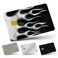 Vinyl Skin Decal Sticker Wrap 4 Pack Metal Flames Chrome fits Credit - Debit Card with Small Chip
