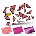 Vinyl Skin Decal Sticker Wrap 4 Pack Butterflies Pink fits Credit - Debit Card with Small Chip