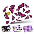 Vinyl Skin Decal Sticker Wrap 4 Pack Butterflies Purple fits Credit - Debit Card with Small Chip