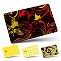 Vinyl Skin Decal Sticker Wrap 4 Pack Twisted Garden Red and Yellow fits Credit - Debit Card with Small Chip