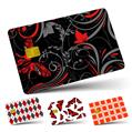 Vinyl Skin Decal Sticker Wrap 4 Pack Twisted Garden Gray and Red fits Credit - Debit Card with Small Chip