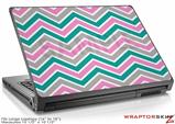 Large Laptop Skin Zig Zag Teal Pink and Gray