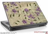 Large Laptop Skin Flowers and Berries Purple