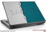 Large Laptop Skin Ripped Colors Gray Seafoam Green