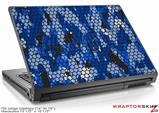 Large Laptop Skin HEX Mesh Camo 01 Blue Bright