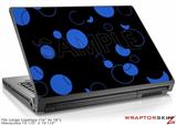 Large Laptop Skin Lots of Dots Blue on Black