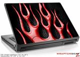 Large Laptop Skin Metal Flames Red