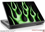 Large Laptop Skin Metal Flames Green