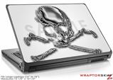 Large Laptop Skin Chrome Skull on White