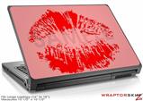 Large Laptop Skin Big Kiss Lips Red on Pink