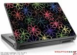 Large Laptop Skin Kearas Flowers on Black