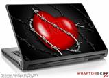 Large Laptop Skin Barbwire Heart Red