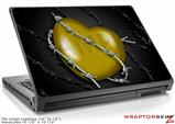 Large Laptop Skin Barbwire Heart Yellow