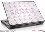 Large Laptop Skin Pastel Butterflies Pink on White