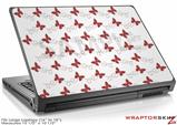 Large Laptop Skin Pastel Butterflies Red on White