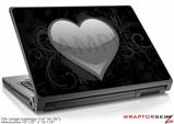 Large Laptop Skin Glass Heart Grunge Gray