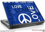 Large Laptop Skin Love and Peace Blue
