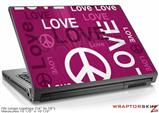 Large Laptop Skin Love and Peace Hot Pink