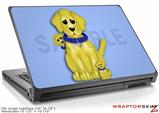 Large Laptop Skin Puppy Dogs on Blue