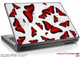 Large Laptop Skin Butterflies Red