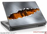 Large Laptop Skin Ripped Metal Fire