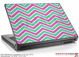 Medium Laptop Skin Zig Zag Teal Green and Pink