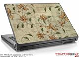 Medium Laptop Skin Flowers and Berries Orange