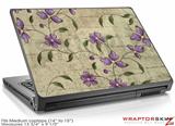 Medium Laptop Skin Flowers and Berries Purple