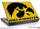 Medium Laptop Skin Iowa Hawkeyes Black on Gold